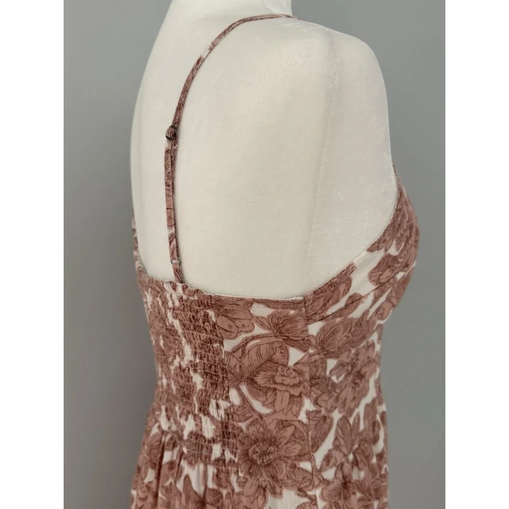 Abercrombie & Fitch Cream and Brown Floral Maxi Dress